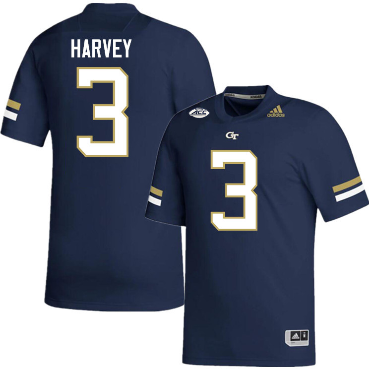 Ahmari Harvey Georgia Tech Jerseys,Georgia Tech Yellow Jackets College Football Uniforms-Navy